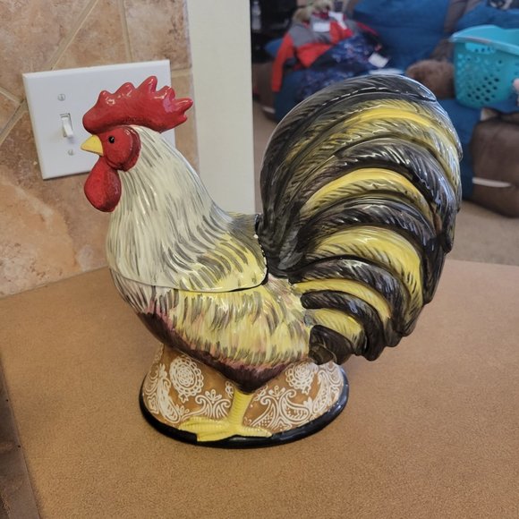 Discontinued Tuscan Rooster Cookie Jar - Picture 2 of 5